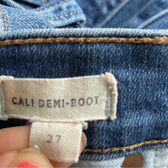 Madewell Medium Wash Cali-Demi Raw Hem Boot Jeans Women's Size 27 - Picture 6 of 11